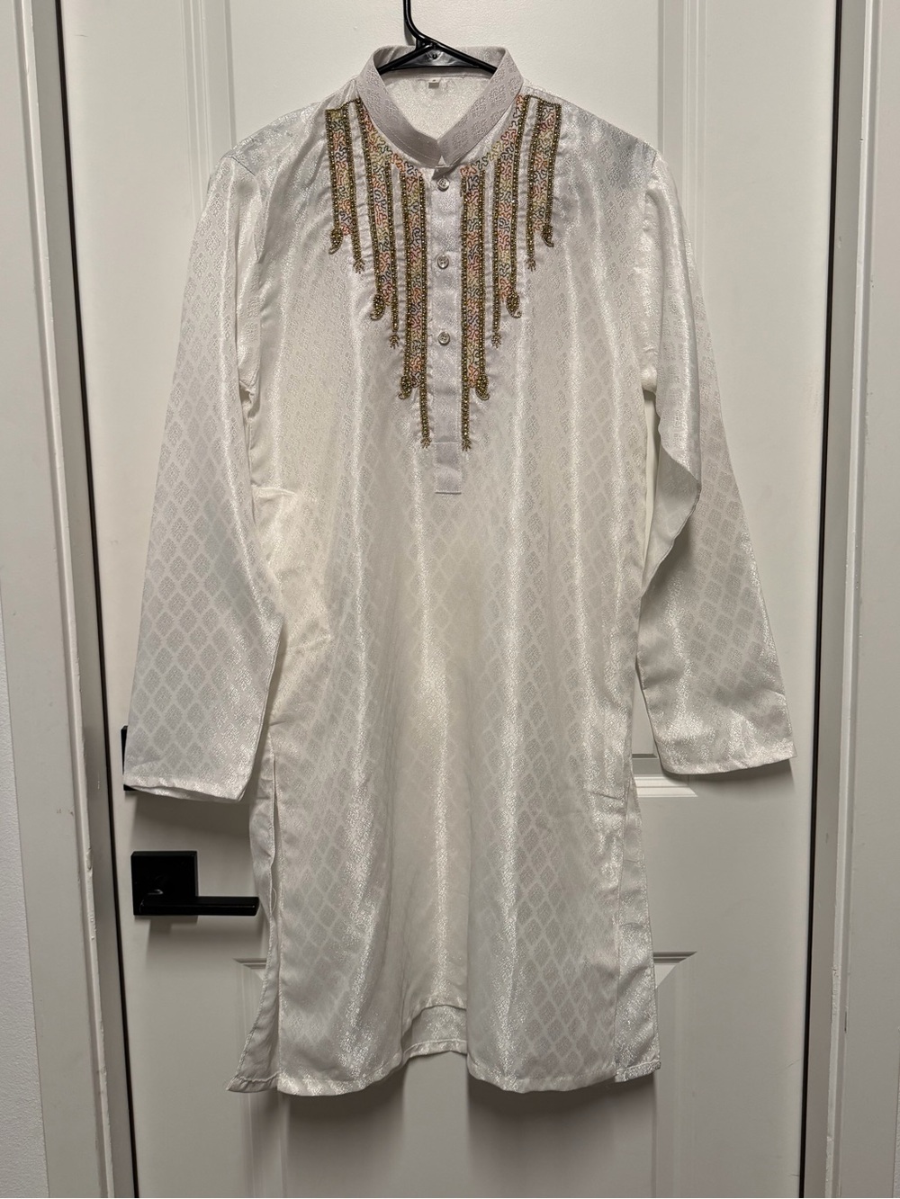 Boys White Embroidered Kurta Small Traditional Pakistani Indian Formal Eid